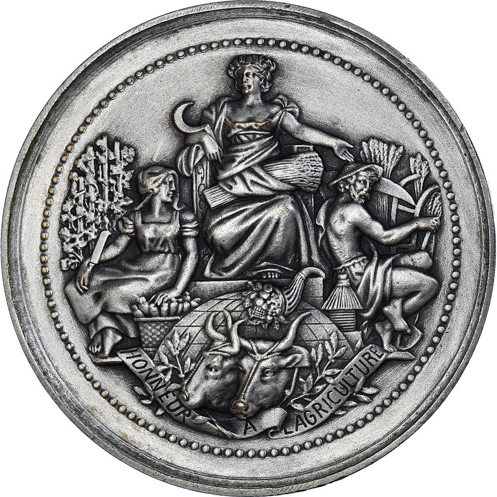Francja, medal, Honneur à l'Agriculture, AU(55-58), Brąz posrebrzany