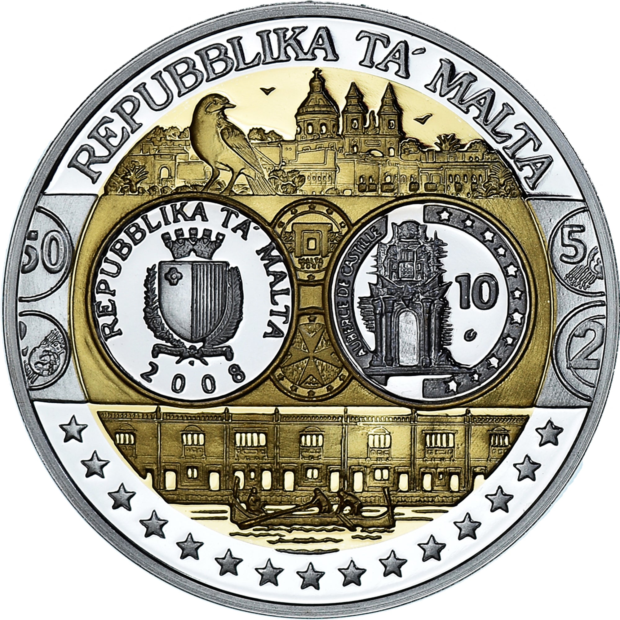 Malta, Medal, Euro, Europa, Politics, FDC, MS(65-70), Silver