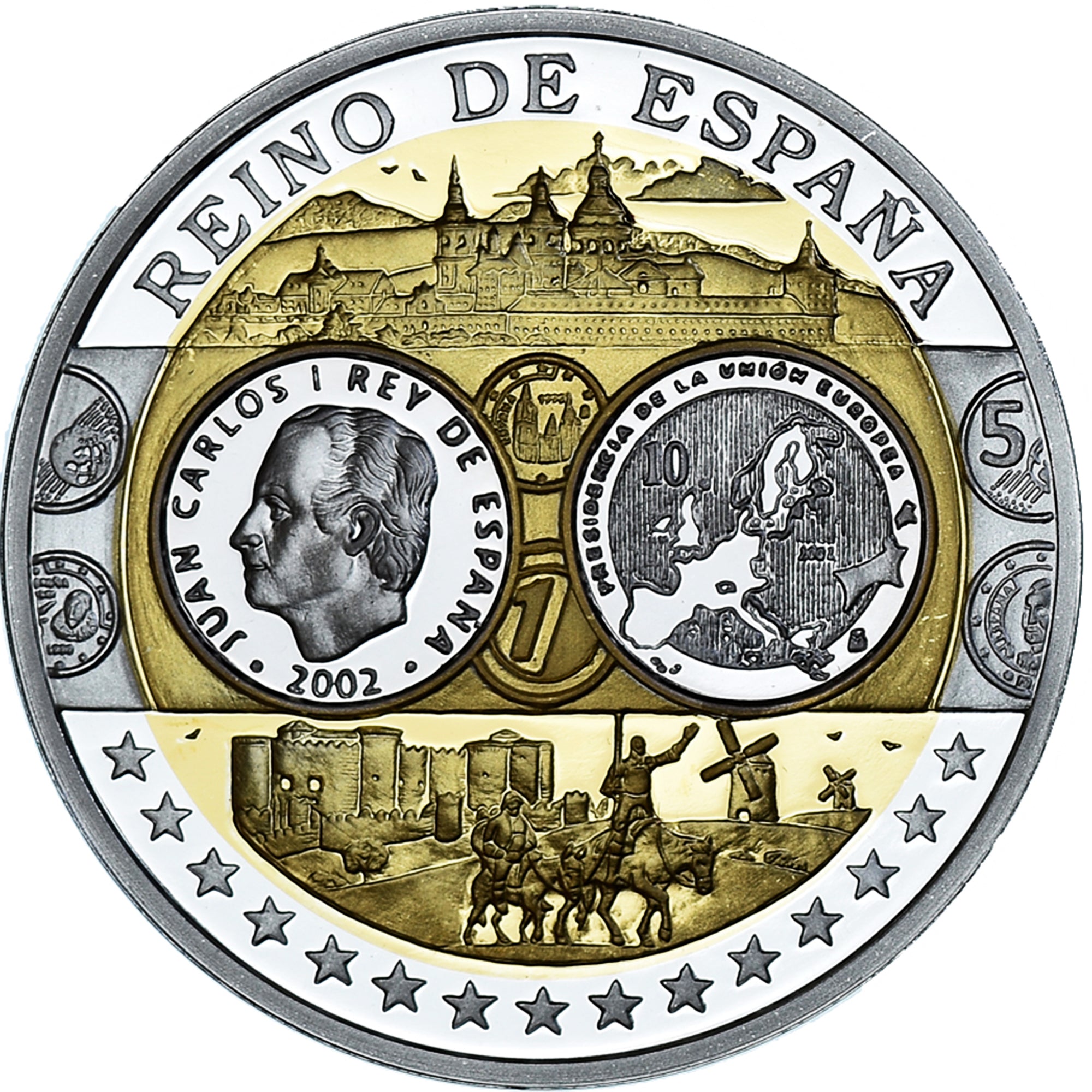 Spain, Medal, Euro, Europa, Politics, MS(65-70), Silver