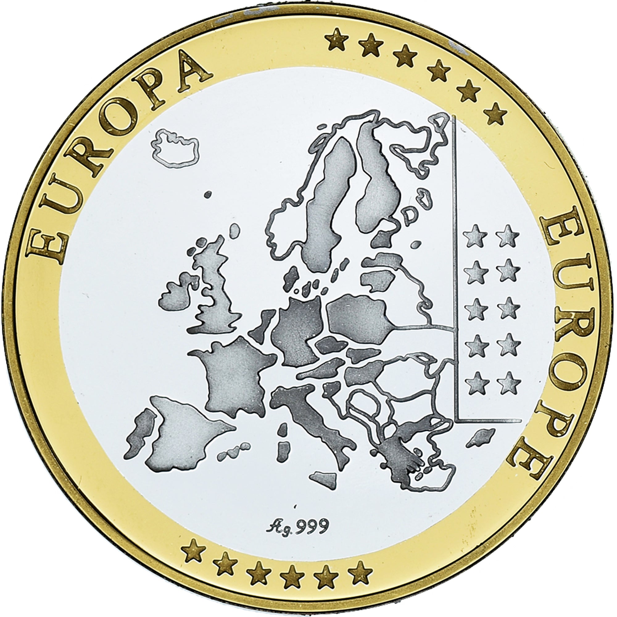 Spain, Medal, Euro, Europa, Politics, MS(65-70), Silver