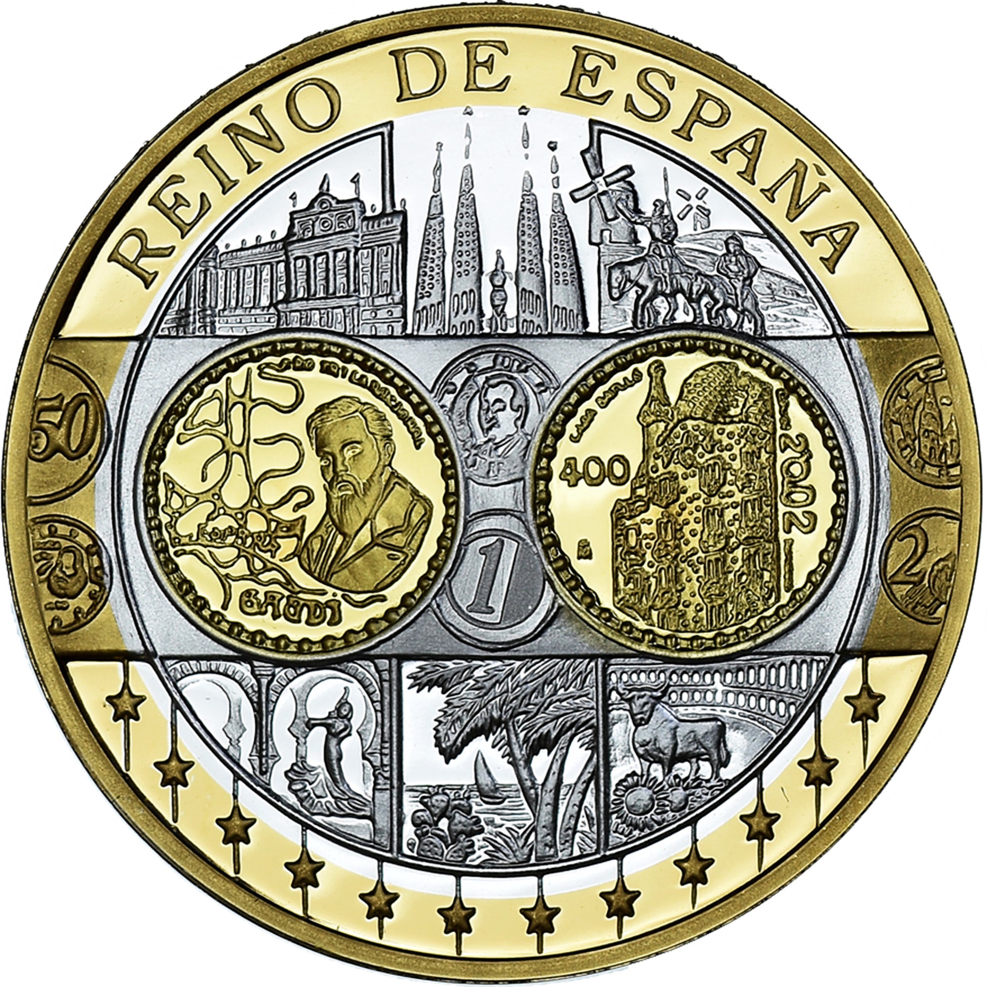 Spain, Medal, Euro, Europa, Politics, MS(65-70), Silver