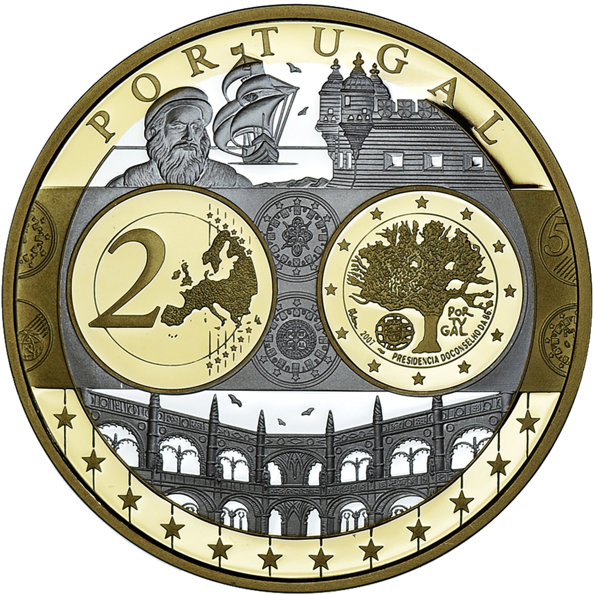 Portugal, Médaille, Euro, Europa, Politics, FDC, Argent