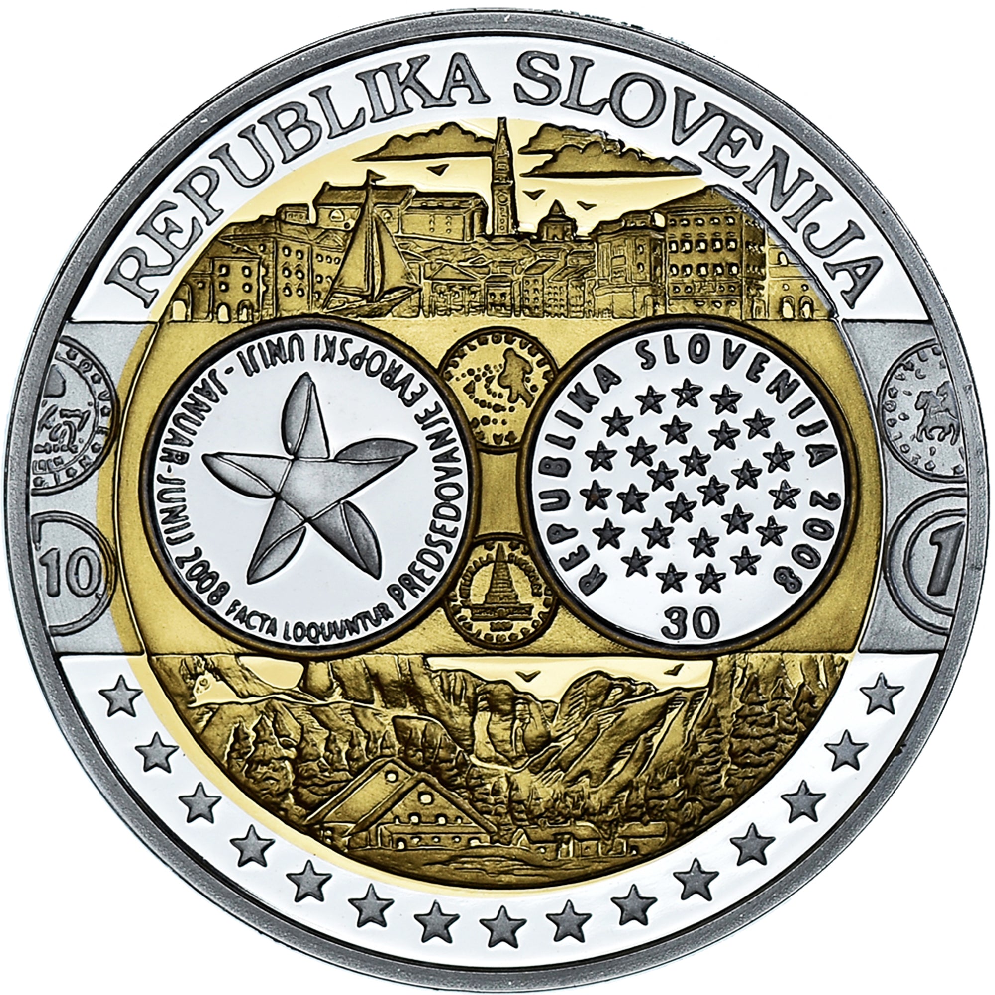 Slovenia, medaglia, Euro, Europa, Politics, FDC, FDC, Argento