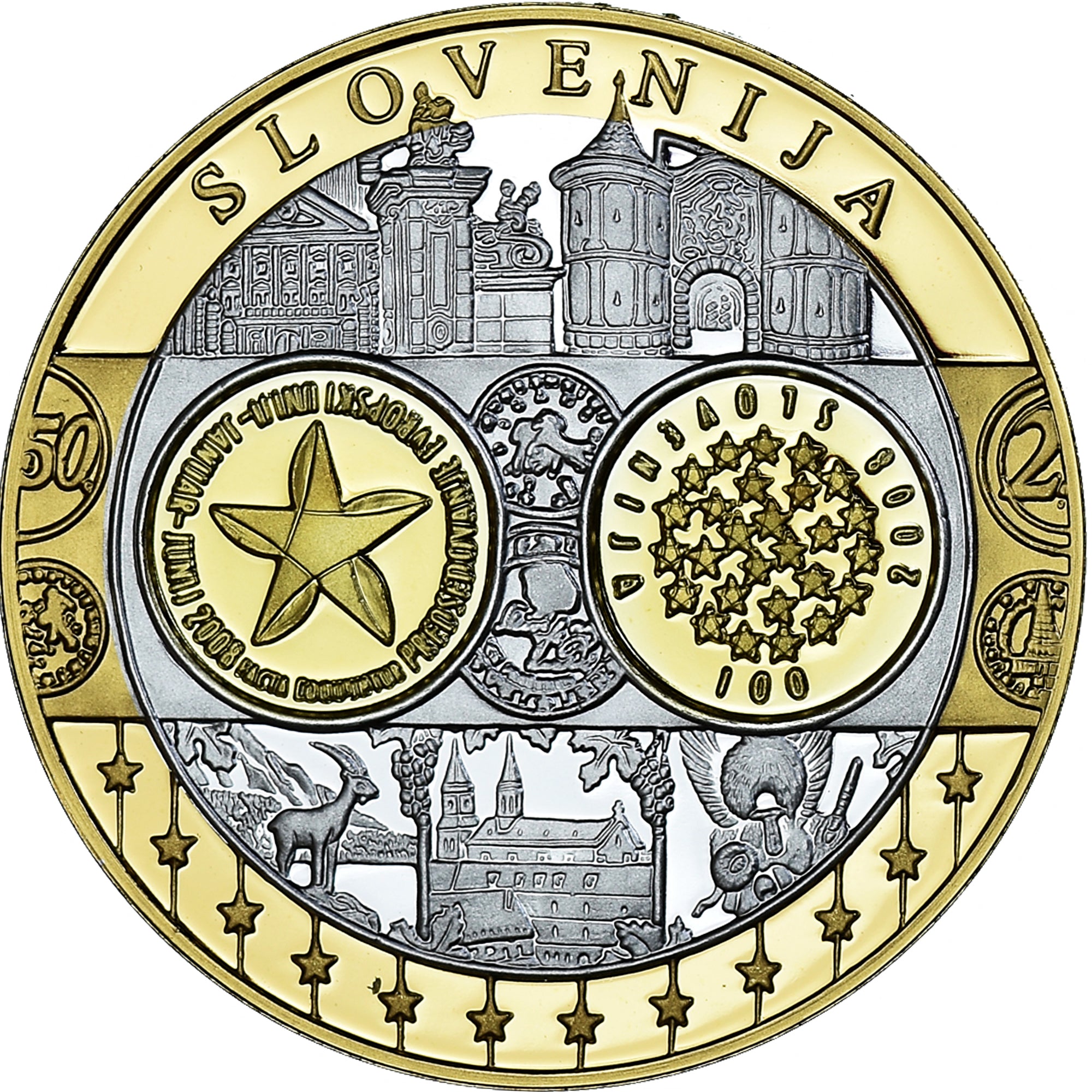 Slovenia, medaglia, Euro, Europa, Politics, FDC, FDC, Argento