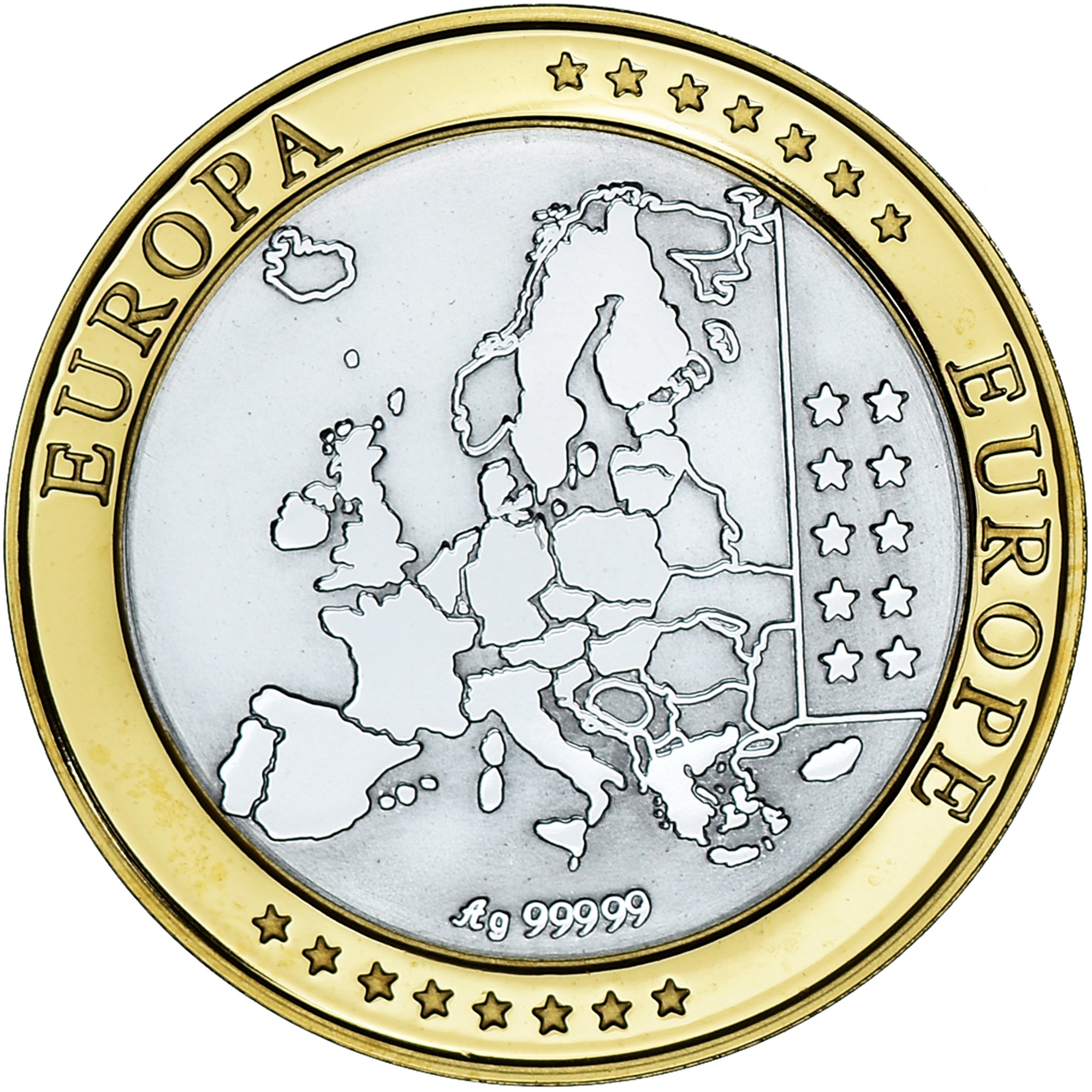 Belgium, Medal, Euro, Europa, Politics, FDC, MS(65-70), Silver