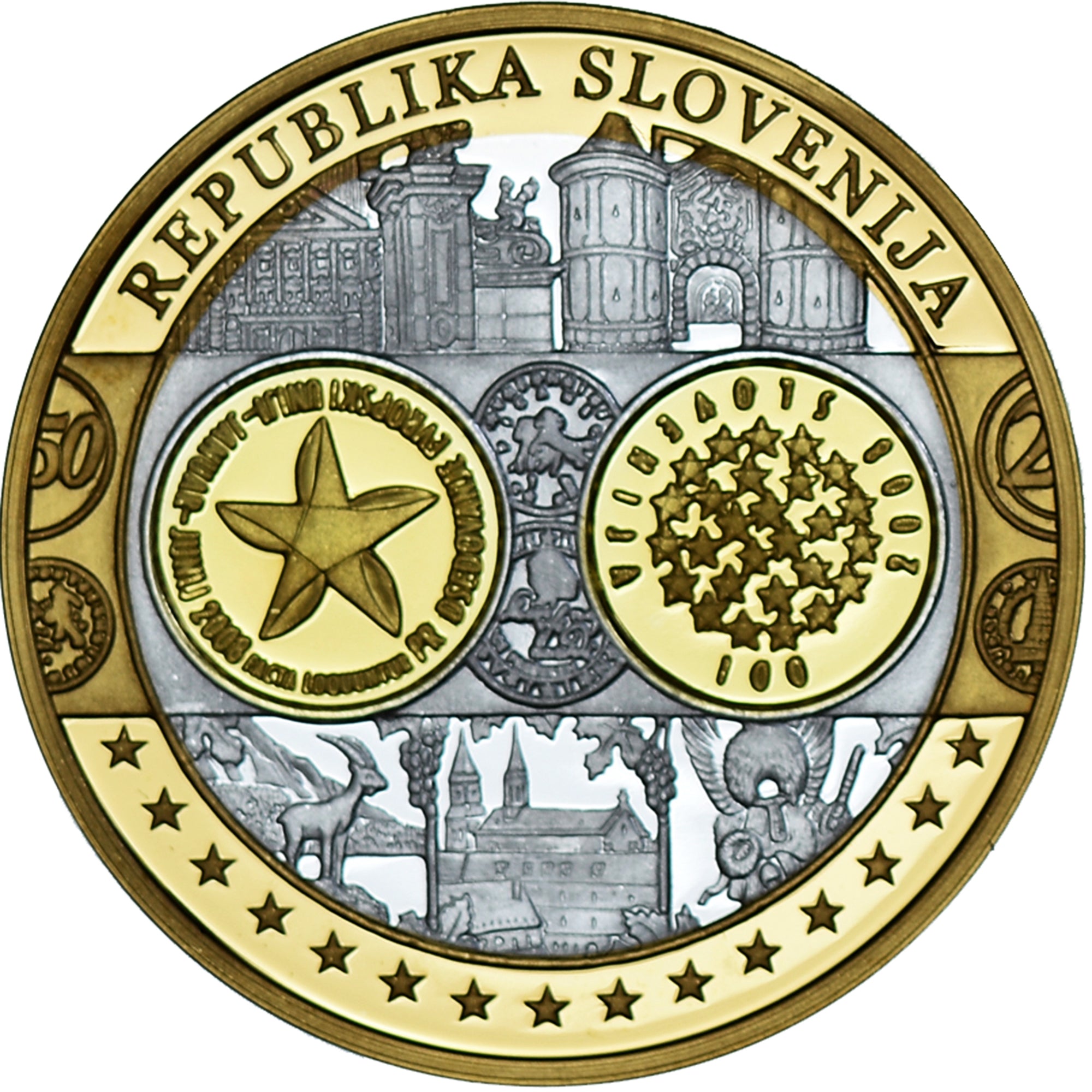 Slovenia, Medal, Euro, Europa, Politics, FDC, MS(65-70), Silver