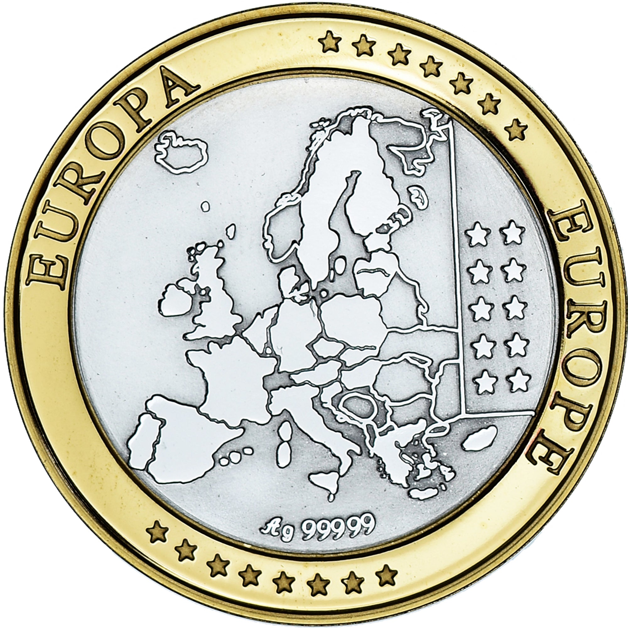 Estonia, Medal, Euro, Europa, Politics, MS(65-70), Silver