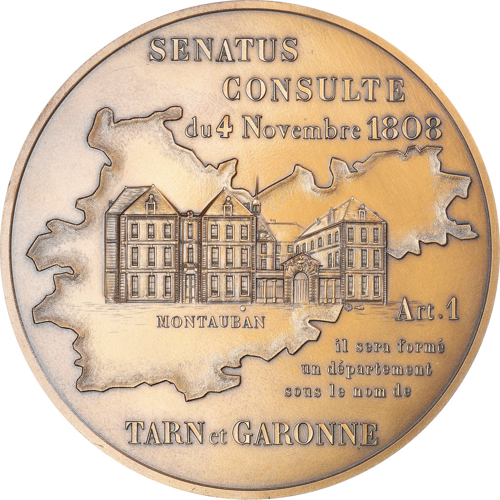 Francia, medalla, Le Préfet de Tarn et Garonne, Montauban, 1989, FDC, Bronce