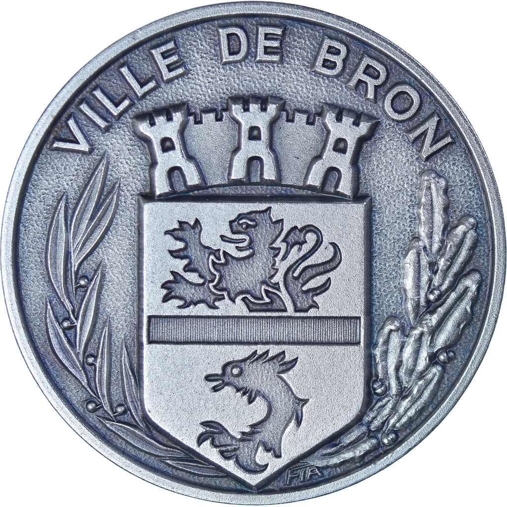 Francia, medalla, Ville de Bron, FIA, FDC, Bronce plateado