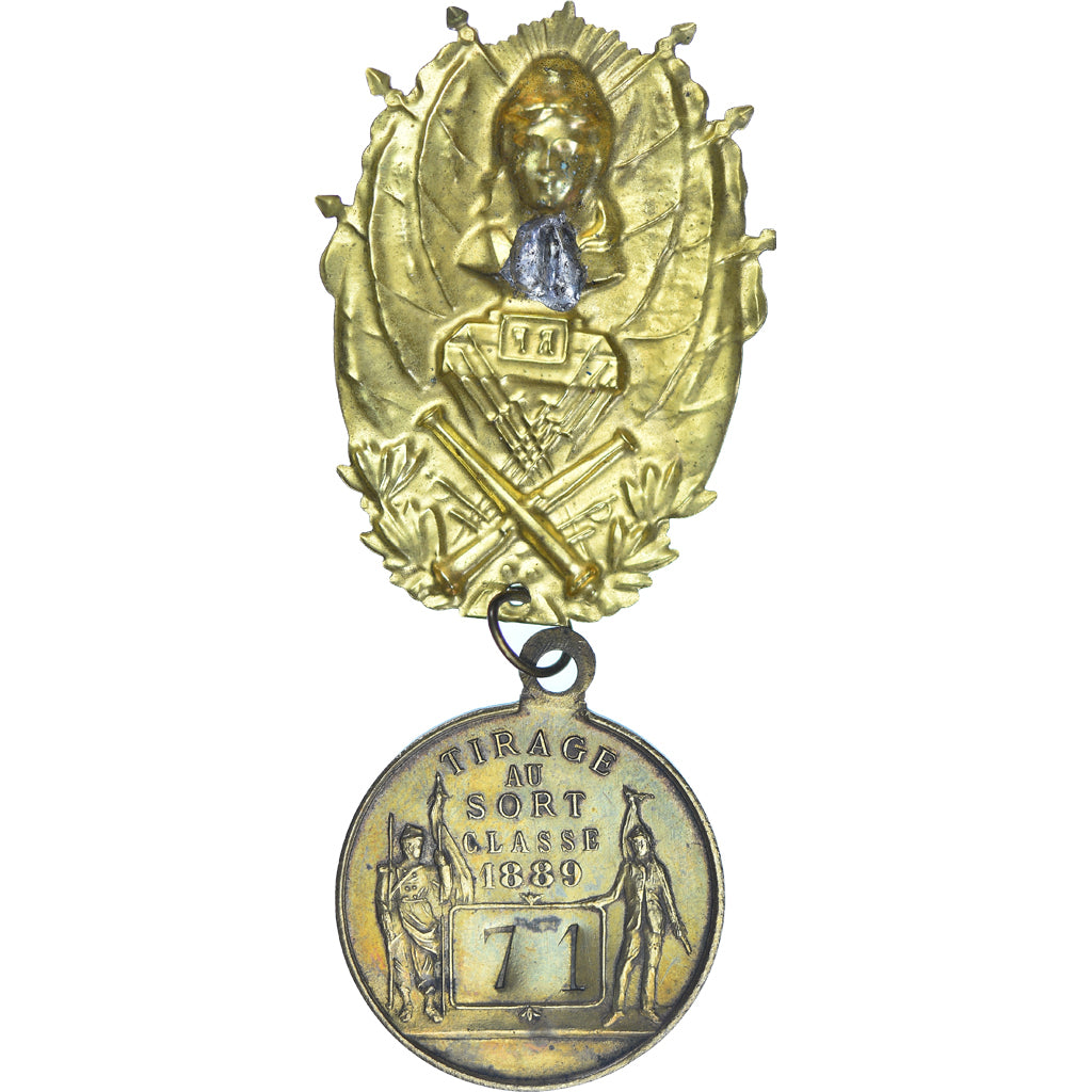 France, Medal, Troisième République, Souvenir du Tirage au Sort, Classe, 1889