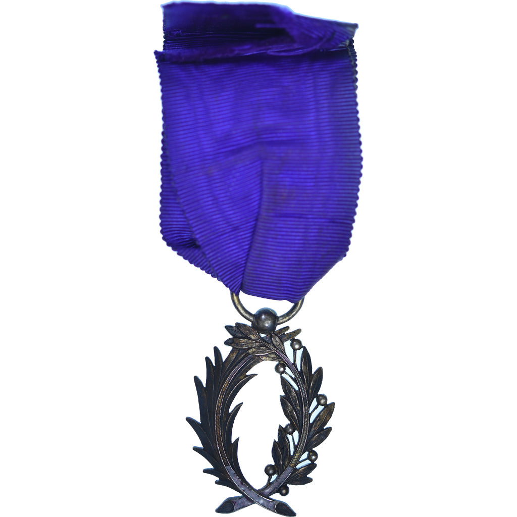Francja, Palmes Académiques Officier, medal, Bardzo dobra jakość, Srebro, 36