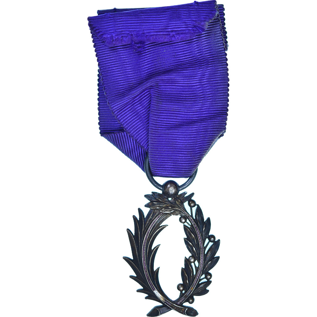 France, Ordre des Palmes Académiques, Medal, Excellent Quality, Silvered