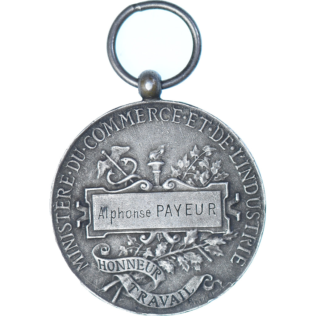 France, Industrie-Travail-Commerce, Medal, Very Good Quality, Borrel.A, Silver