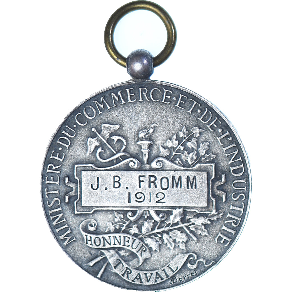 Francia, Industrie-Travail-Commerce, medaglia, 1912, Ottima qualità, Borrel.A