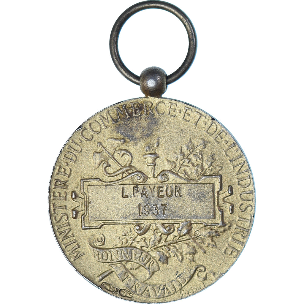 Frankreich, Industrie-Travail-Commerce, Medaille, 1937, Very Good Quality