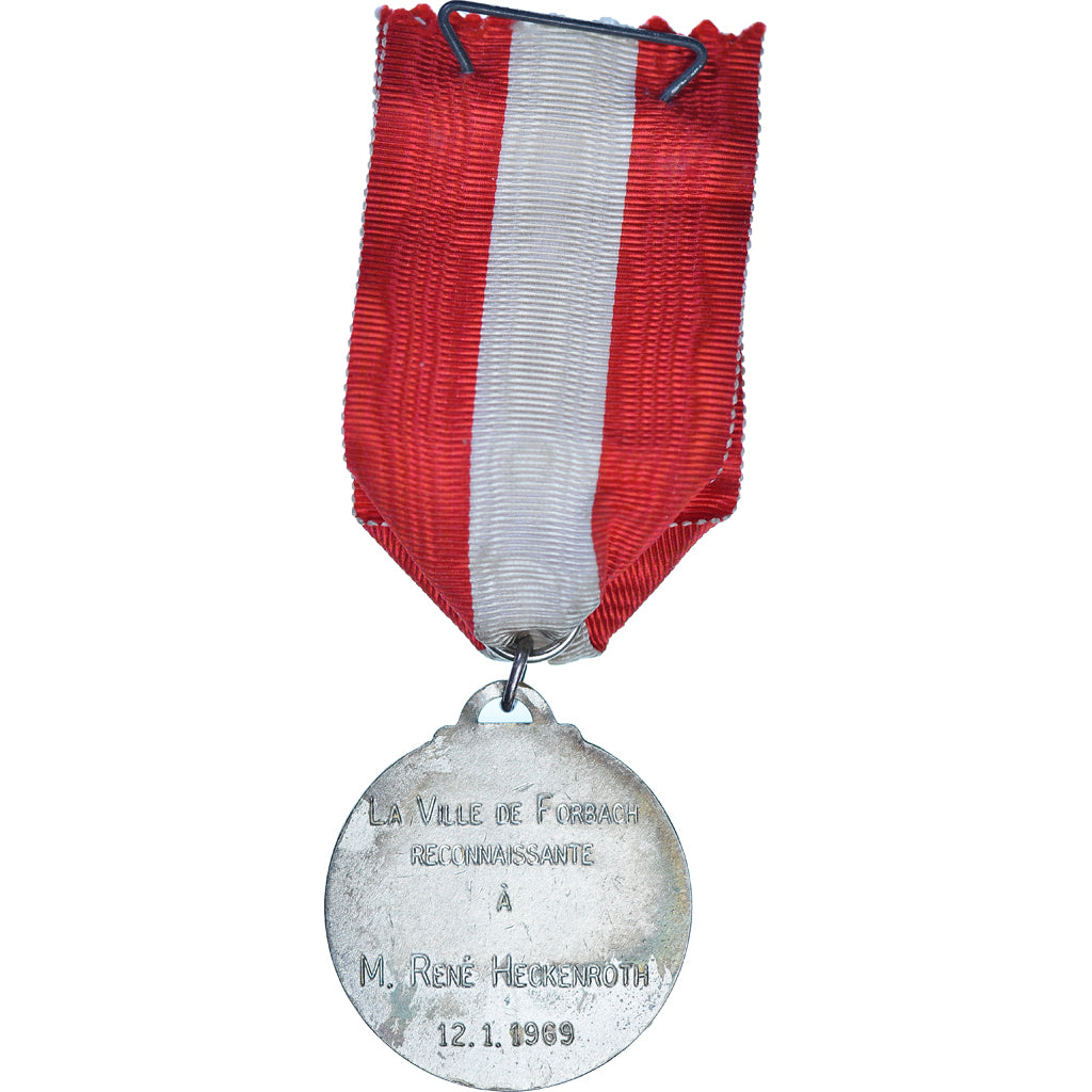 Frankreich, La Ville de Forbach Reconnaissante, Medaille, 1969, Excellent