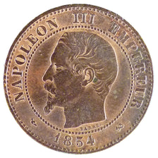 FRANCE, Napoléon III, 2 Centimes, 1854, Rouen, KM #776.2, EF(40-45), Bronze, G..