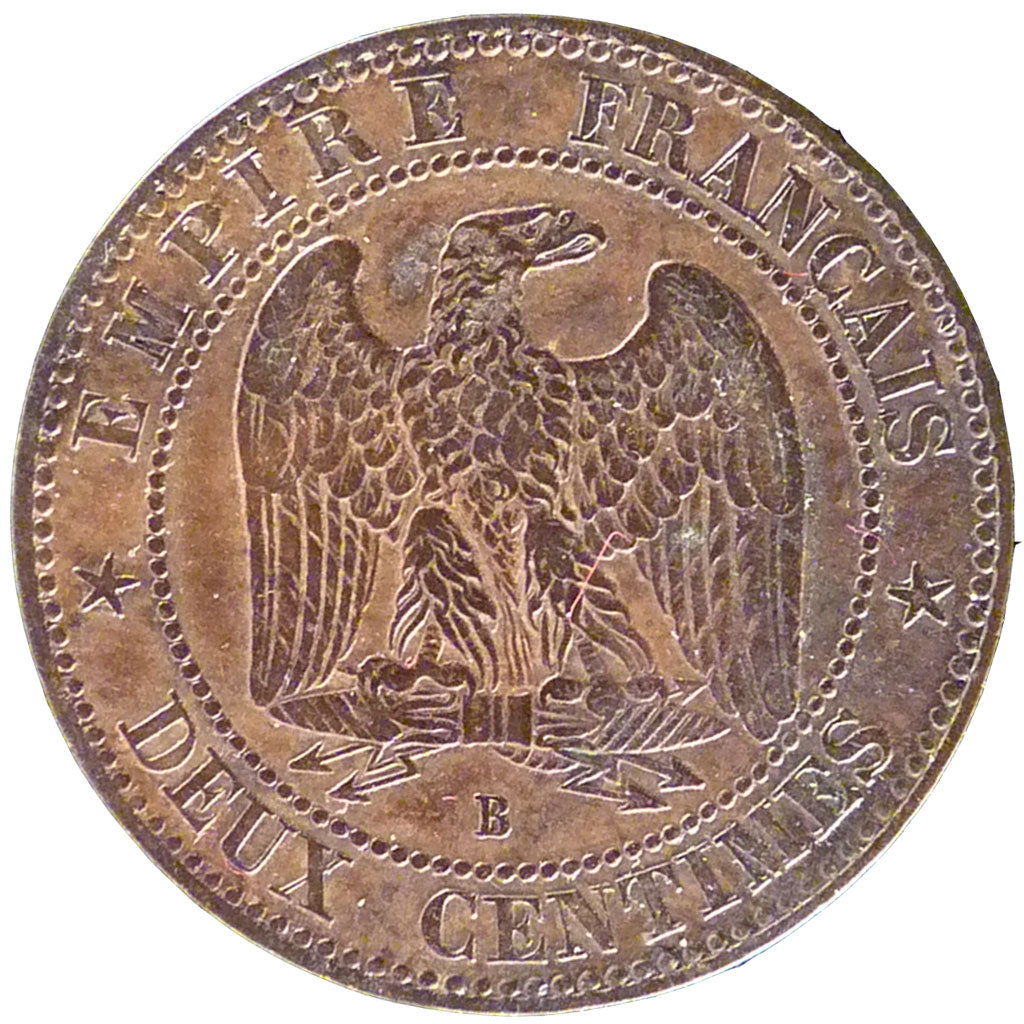 FRANCE, Napoléon III, 2 Centimes, 1854, Rouen, KM #776.2, EF(40-45), Bronze, G..