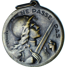 France, Medal, Verdun , On ne passe pas, WAR, 1916, Vernier, EF(40-45), Bronze