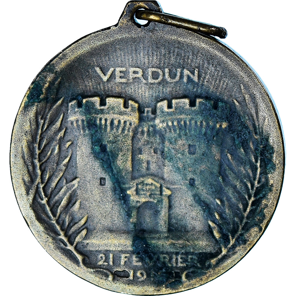 France, Medal, Verdun , On ne passe pas, WAR, 1916, Vernier, EF(40-45), Bronze