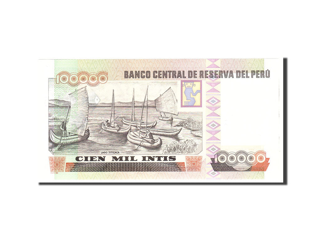 Banknote, Peru, 100,000 Intis, 1989, 1989-12-21, KM:145, UNC(65-70)