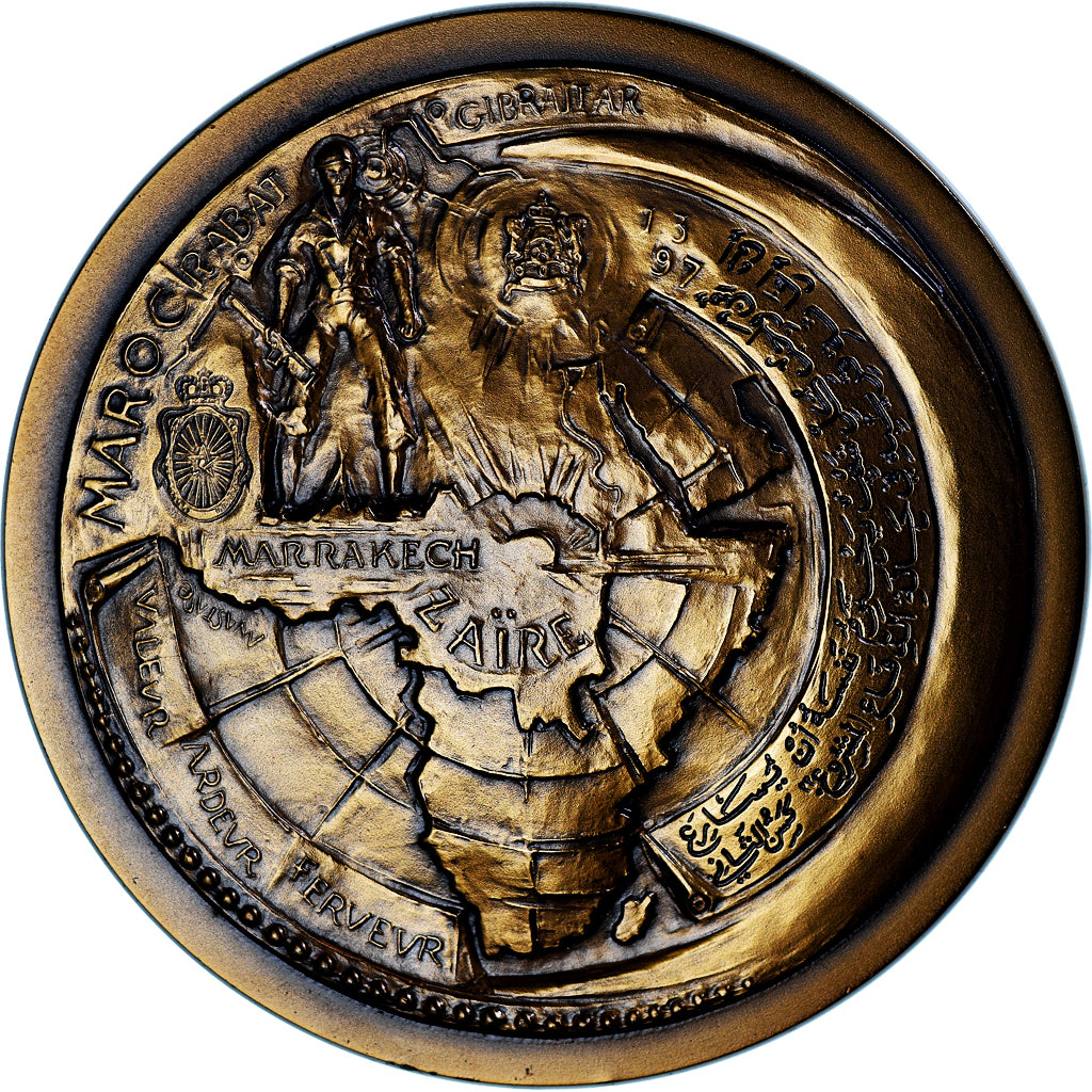 Morocco, Medal, Hassan II, La Marche Verte, 1977, Anastase, MS(63), Bronze