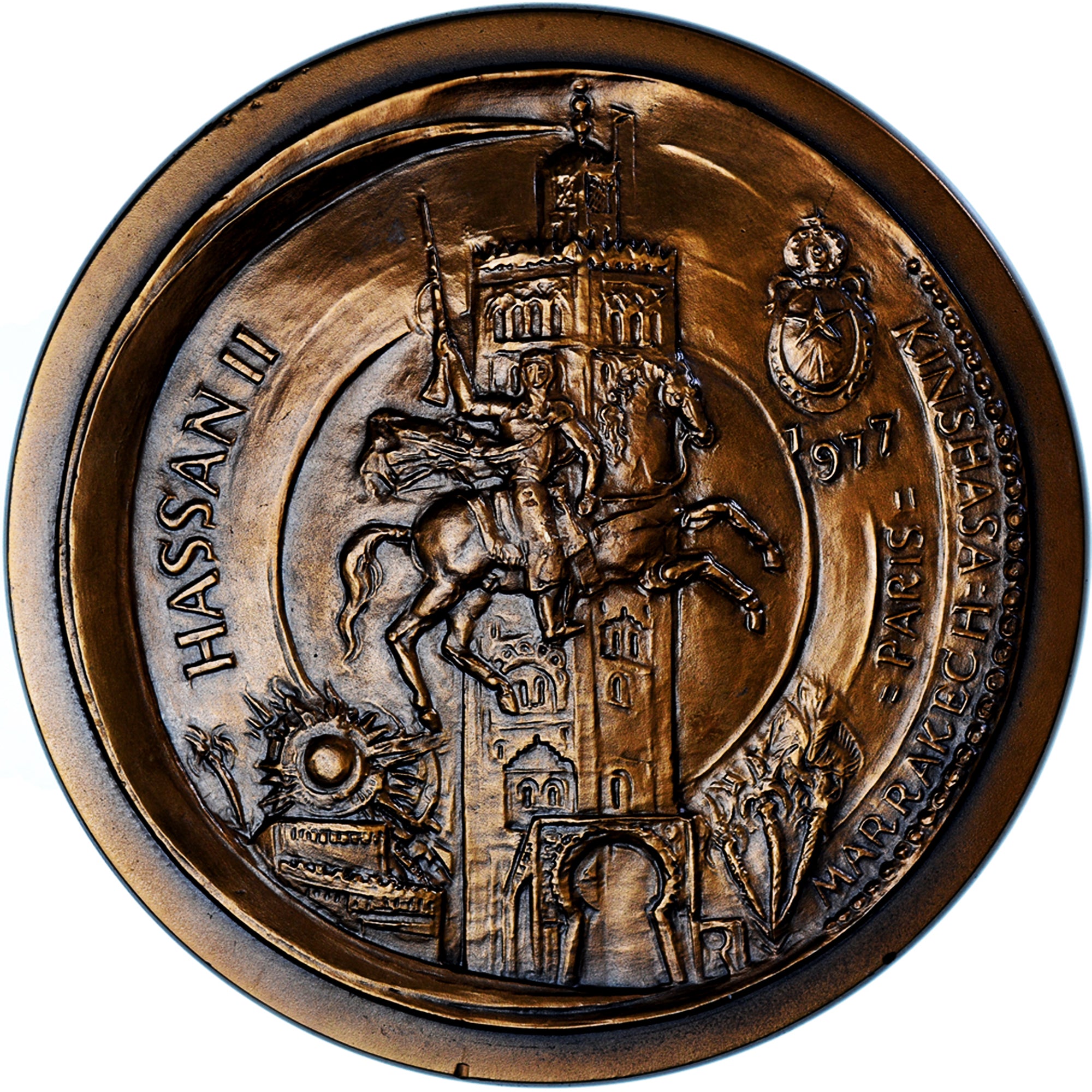 Morocco, Medal, Hassan II, La Marche Verte, 1977, Anastase, MS(63), Bronze