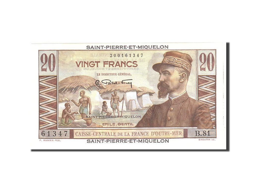 Saint Pierre and Miquelon, 20 Francs, 1950, Undated, KM:24, UNC(65-70)