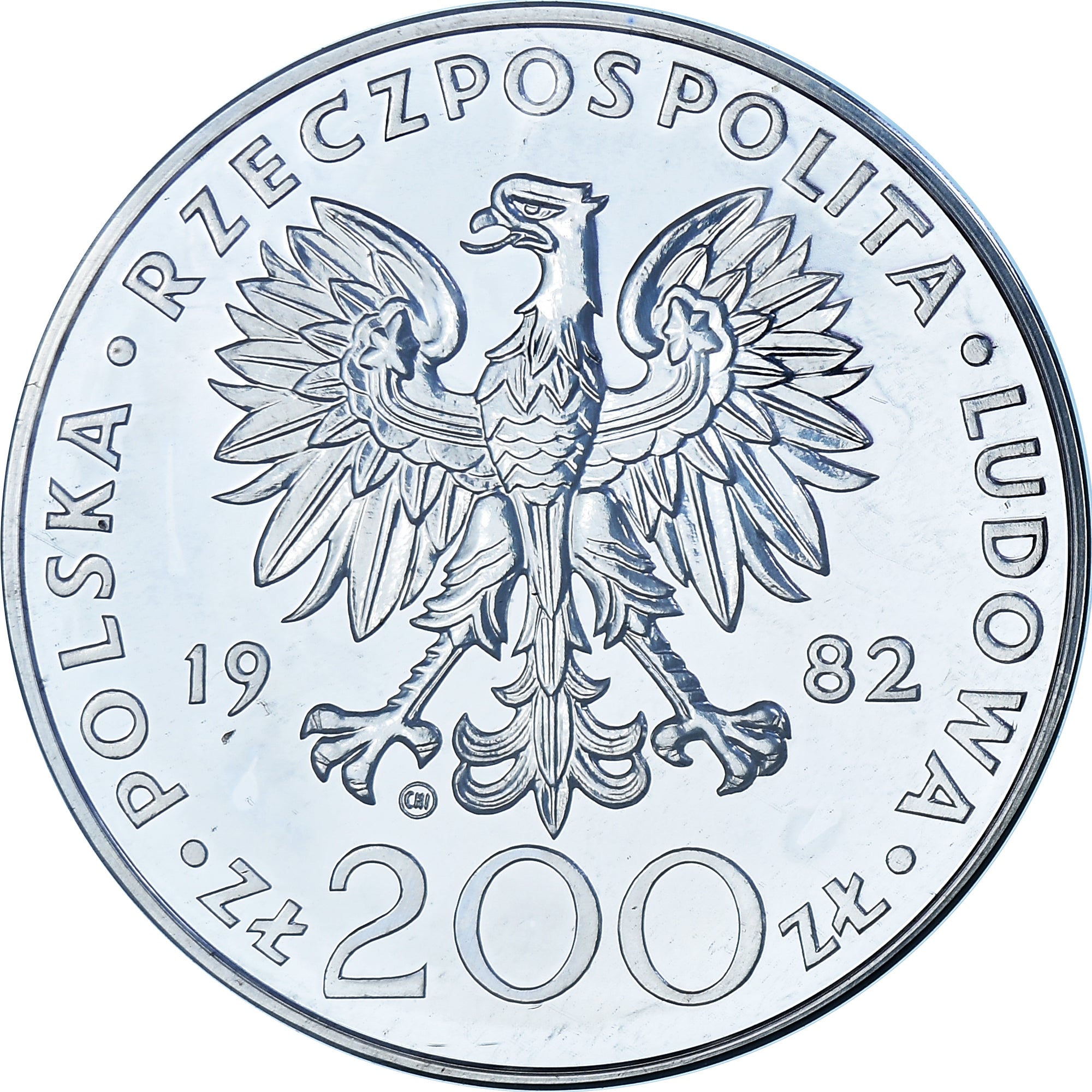 Coin, Poland, 200 Zlotych, 1982, Valcambi, Switzerland, Proof, MS(64), Silver
