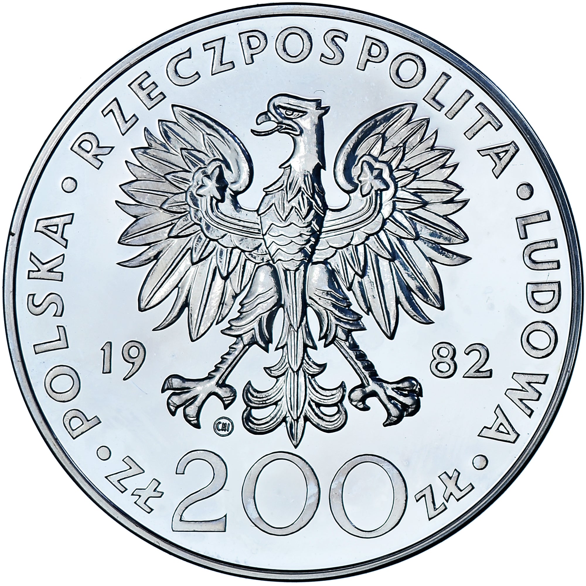 Coin, Poland, 200 Zlotych, 1982, Valcambi, Switzerland, Proof, MS(64), Silver