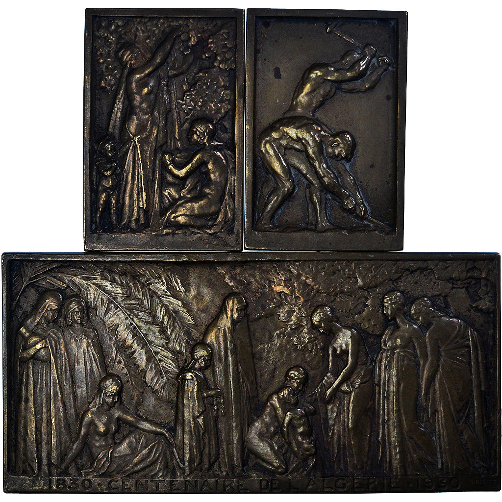 Algieria, medal, Centenaire de l'Algérie, Triptyque Uniface, 1930, Béguet