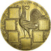 France, Medal, Calendrier, La Chouette et le Coq, Animalière, 1977, MS(63)
