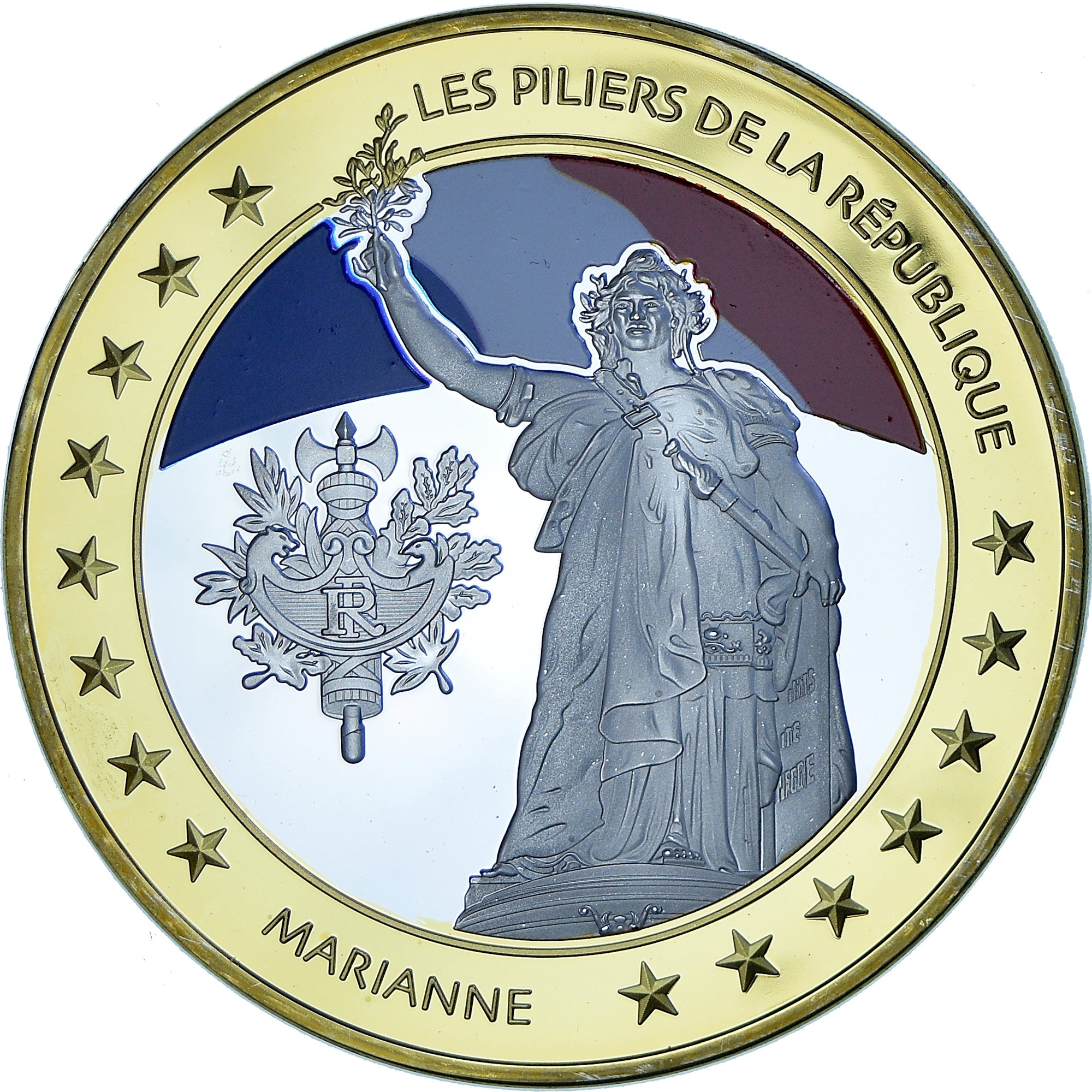 France, Medal, Les piliers de la République, Marianne, MS(65-70), Copper Plated