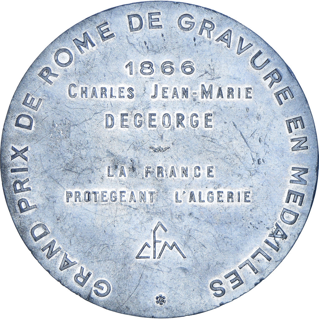 França, medalha, Gravure, Grand Prix de Rome, France protégeant l'Algérie