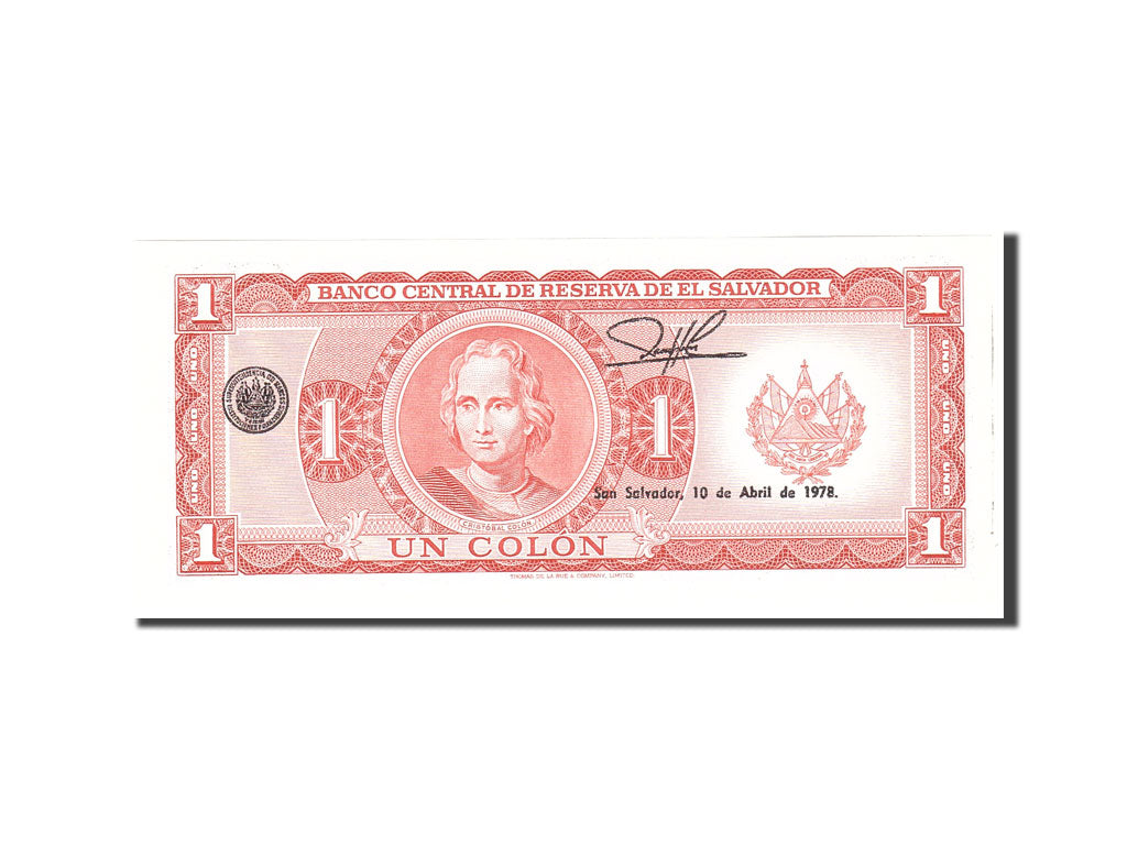 Banknote, El Salvador, 1 Colon, 1976, 1976-10-28, KM:123a, UNC(65-70)