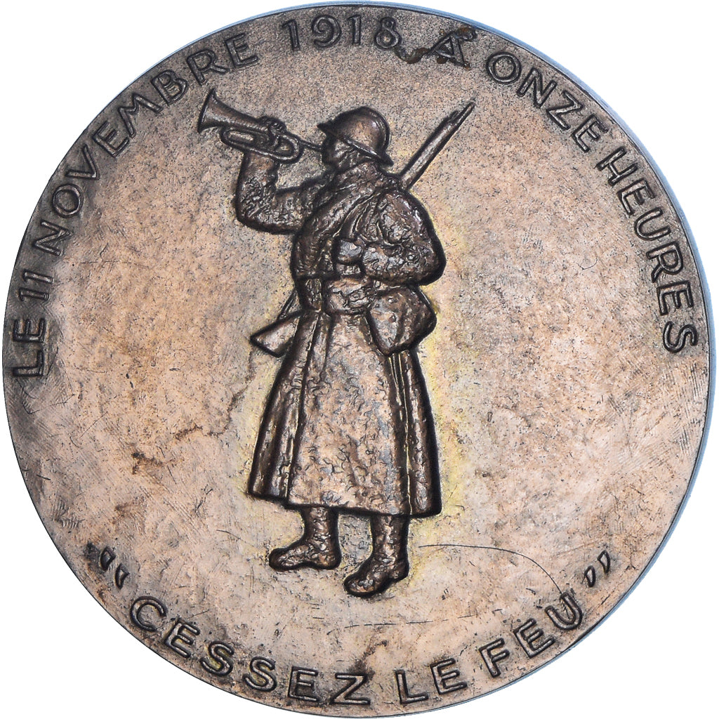 France, Medal, Cinquantenaire de la Victoire, WAR, 1968, Delamarre, AU(50-53)