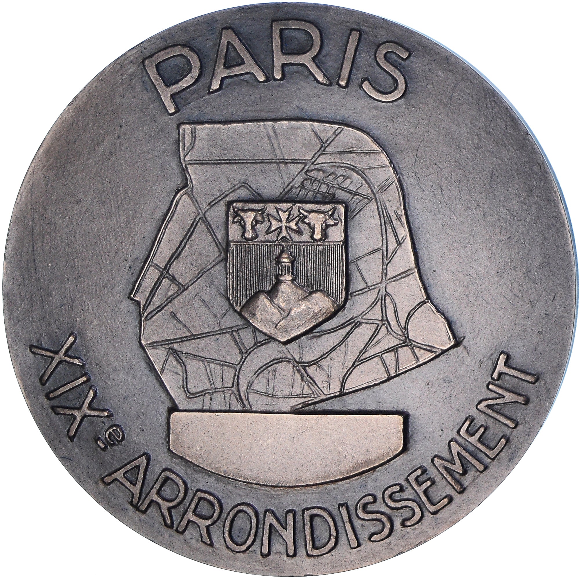 France, Medal, XIXème Arrondissement, Paris, 1972, Delannoy, MS(64), Bronze
