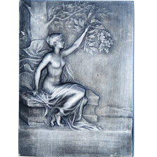 Frankreich, Medaille, Femme Assise aux Rameaux, Pillet, UNZ, Silvered bronze