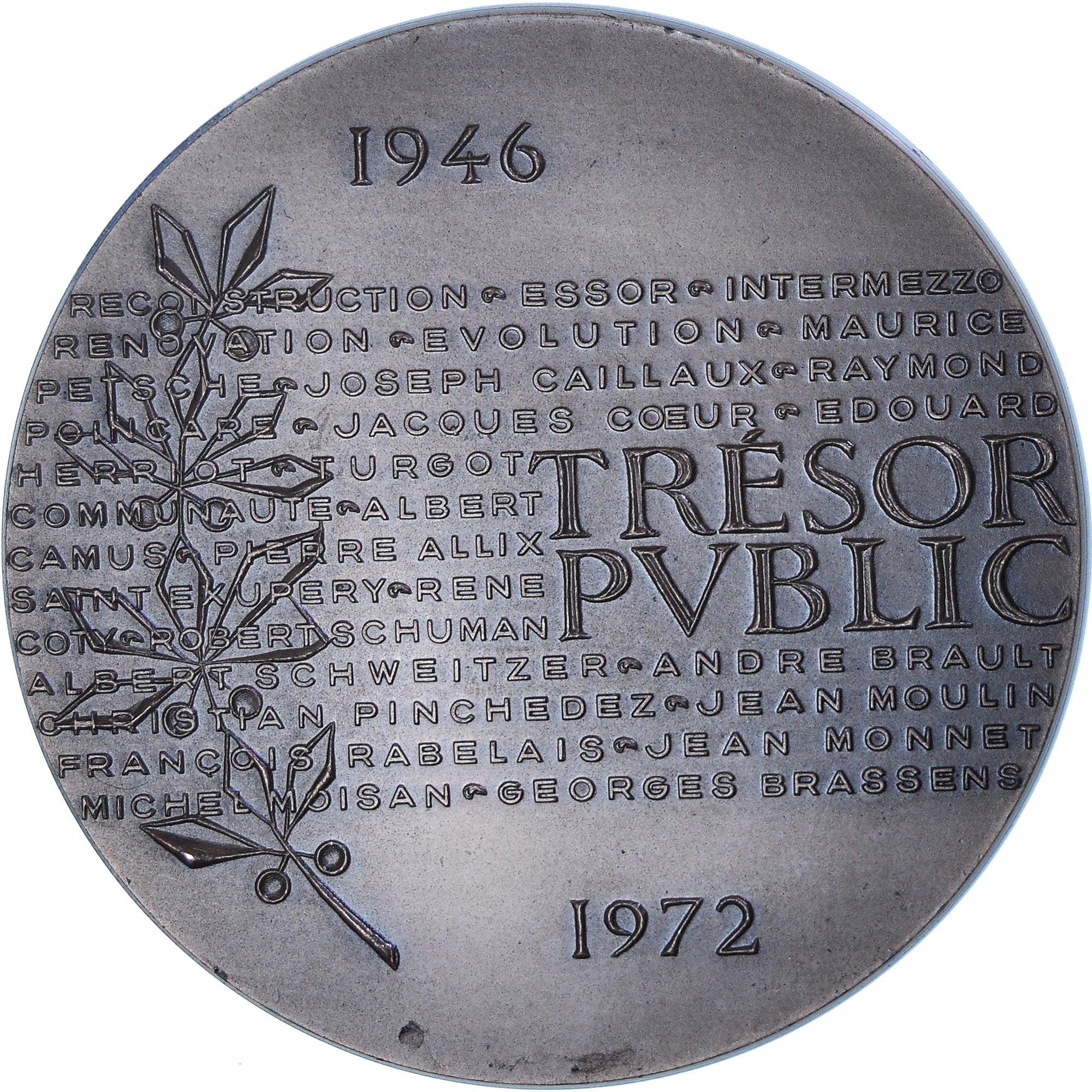 France, Medal, École nationale des services du Trésor, 1972, MS(64), Bronze