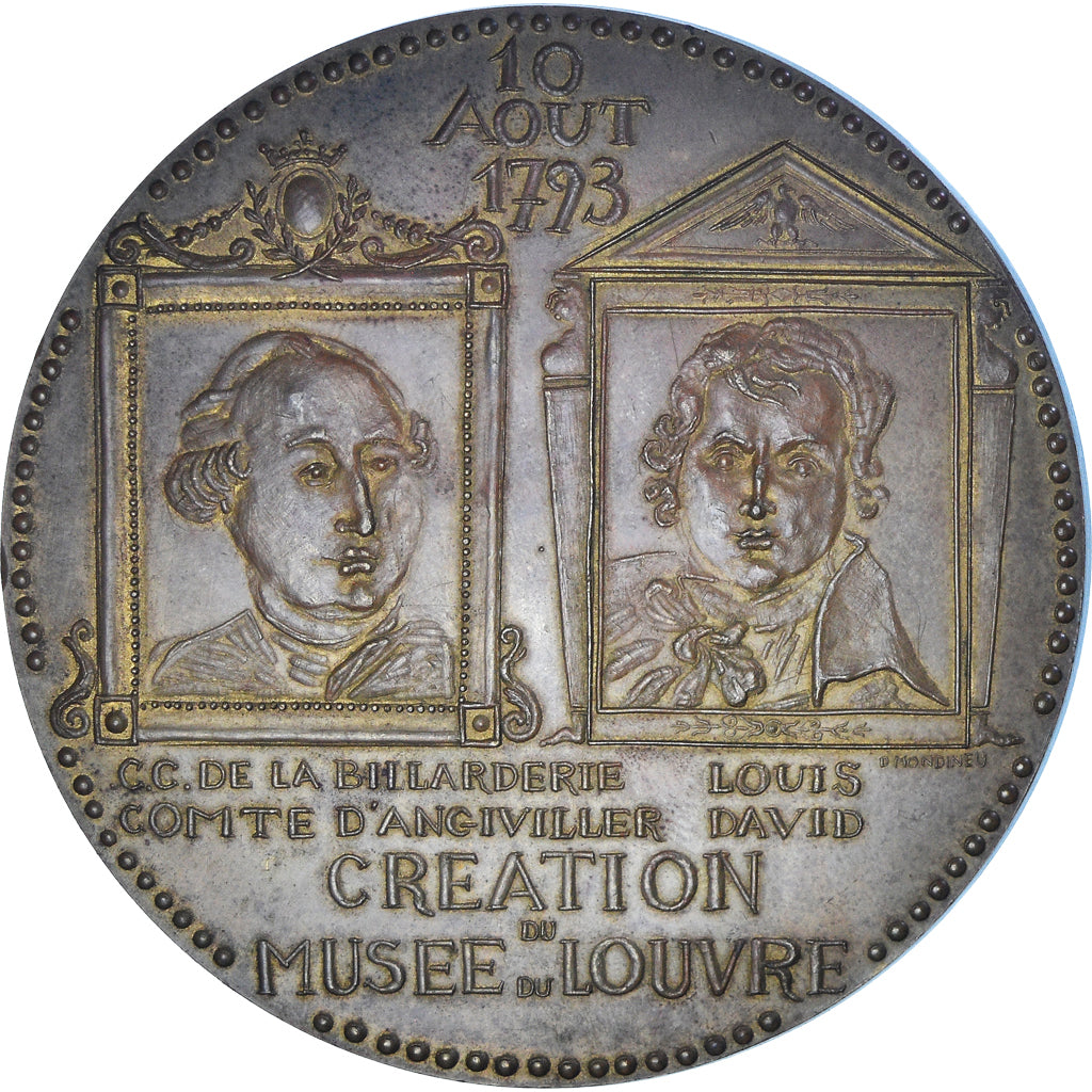 France, Médaille, Création du Musée Louvre, Arts & Culture, 1974, Mondineu