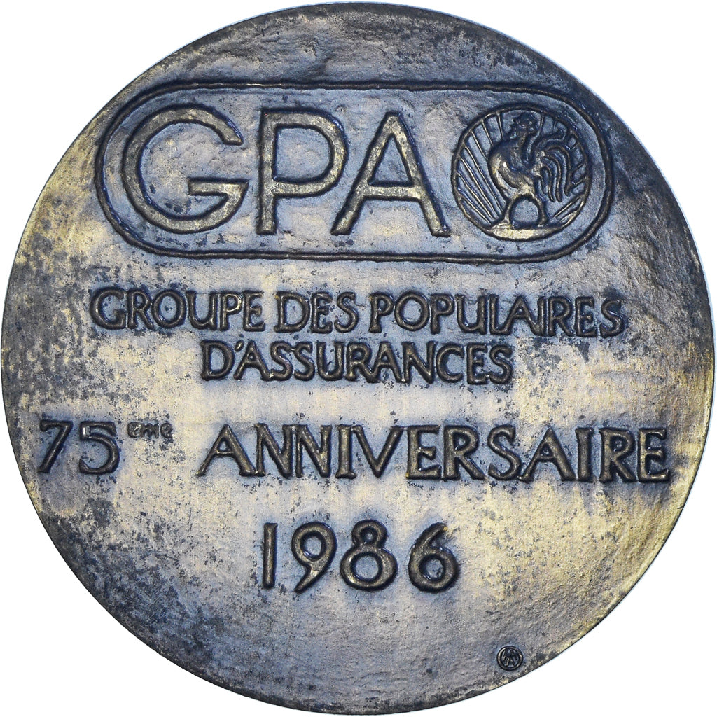 Francja, medal, Ubezpieczenie, Groupe des Populaires d'Assurances, 1986