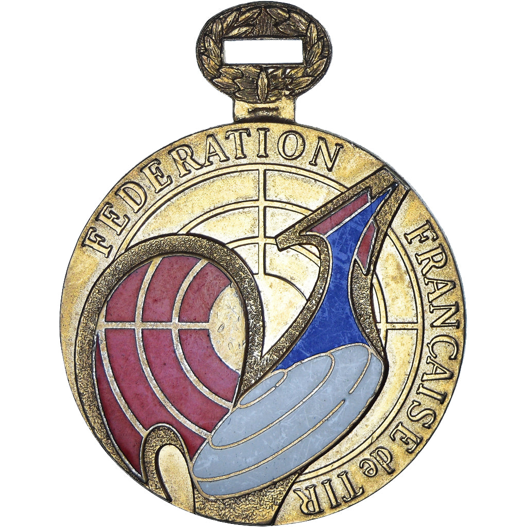 France, Medal, Fédération Française de Tir, Sport, 1983, AU(55-58), Gilt