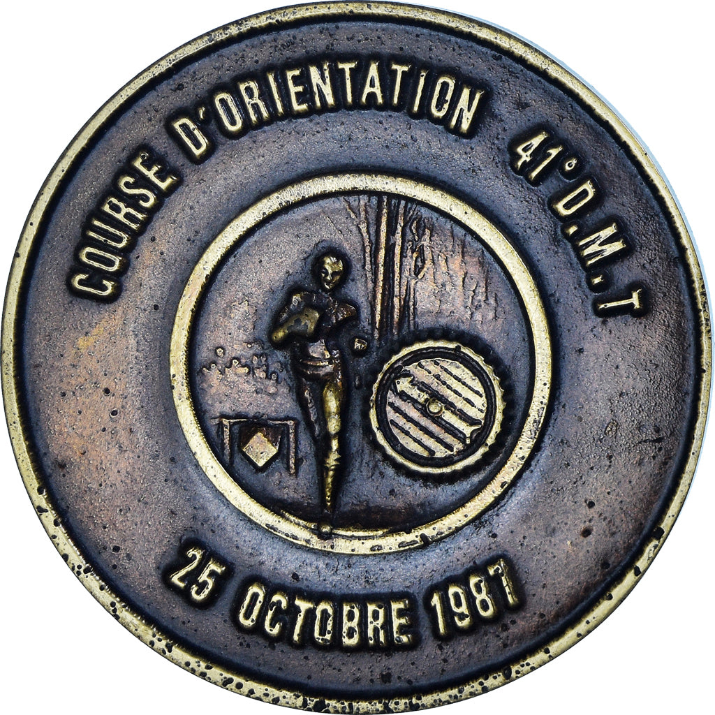 France, Medal, Course d'Orientation 41ème D.M.T, Sport, 1987, EF(40-45), Bronze