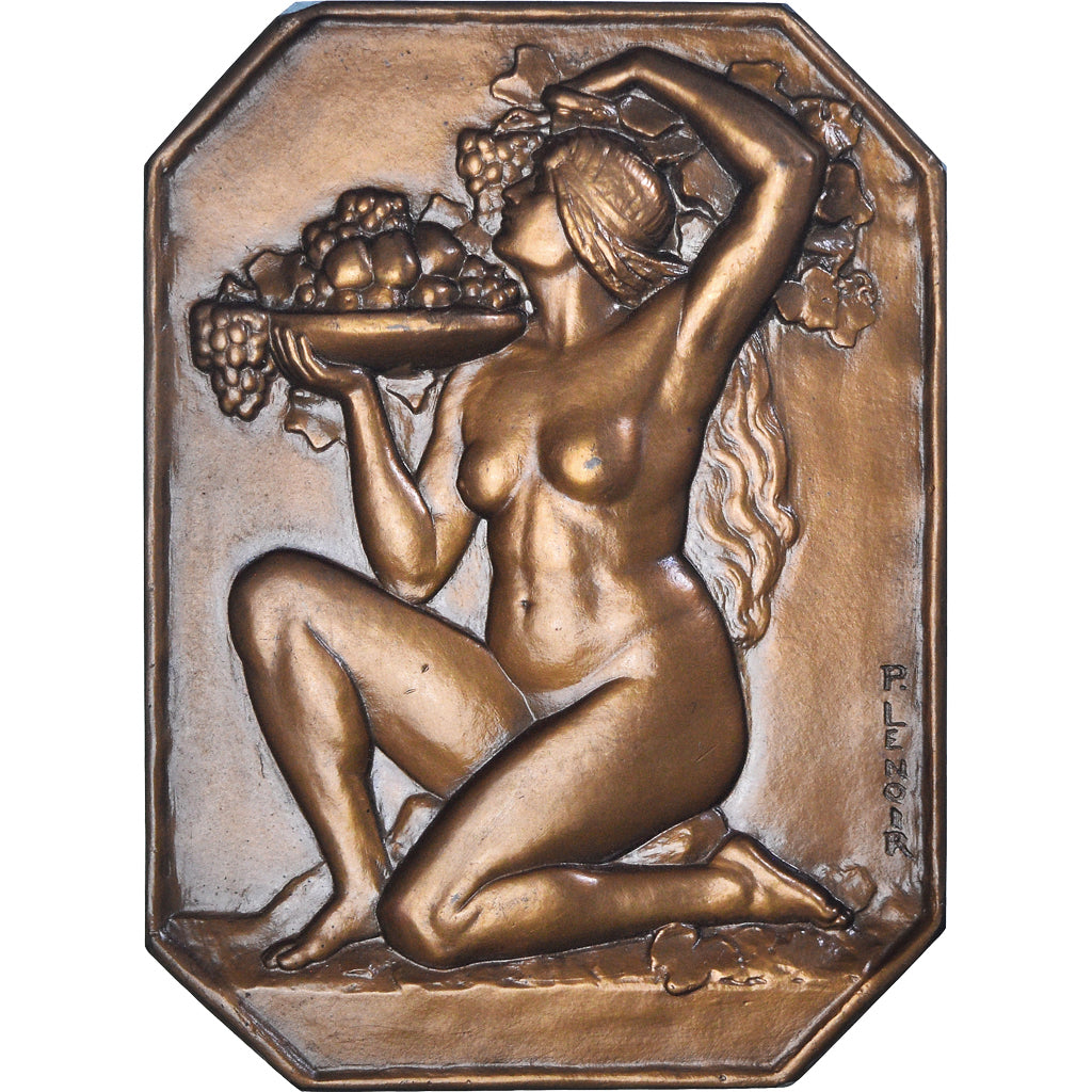 França, medalha, Femme Nue aux Fruits, Lenoir, MS(64), Bronze