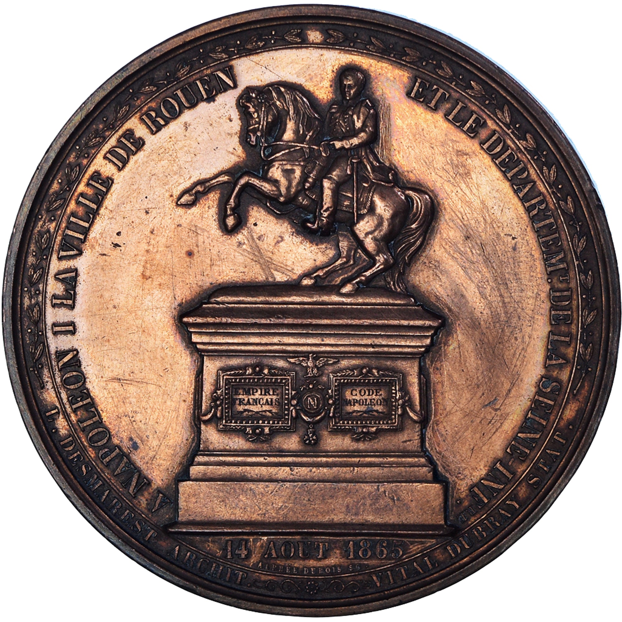 Francia, medaglia, Napoléon Ier, La Ville de Rouen, 1865, Dubois.A, BB+, Rame