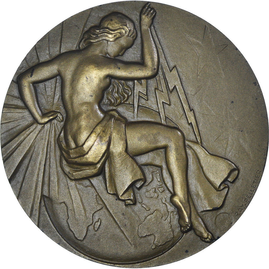 France, Medal, Art Déco, Syndicat Général de la Construction Electrique