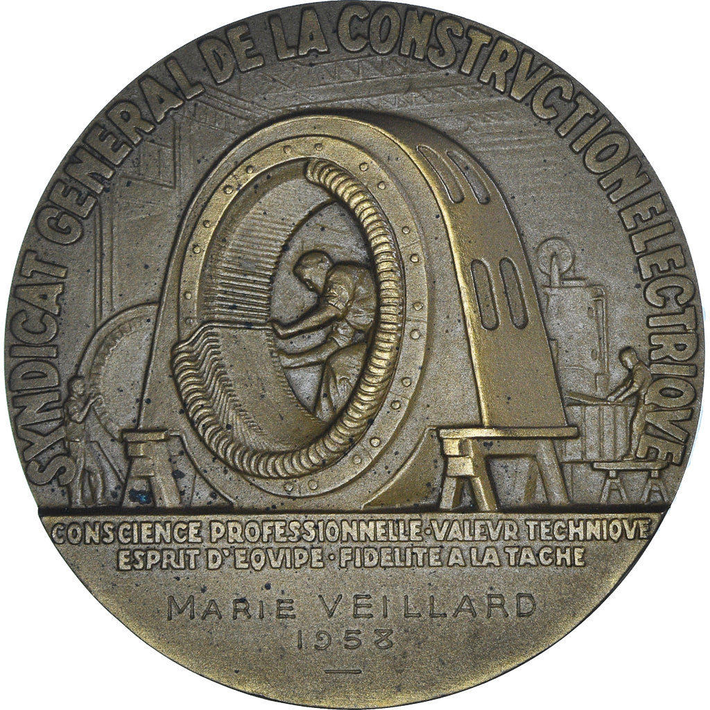 France, Medal, Art Déco, Syndicat Général de la Construction Electrique
