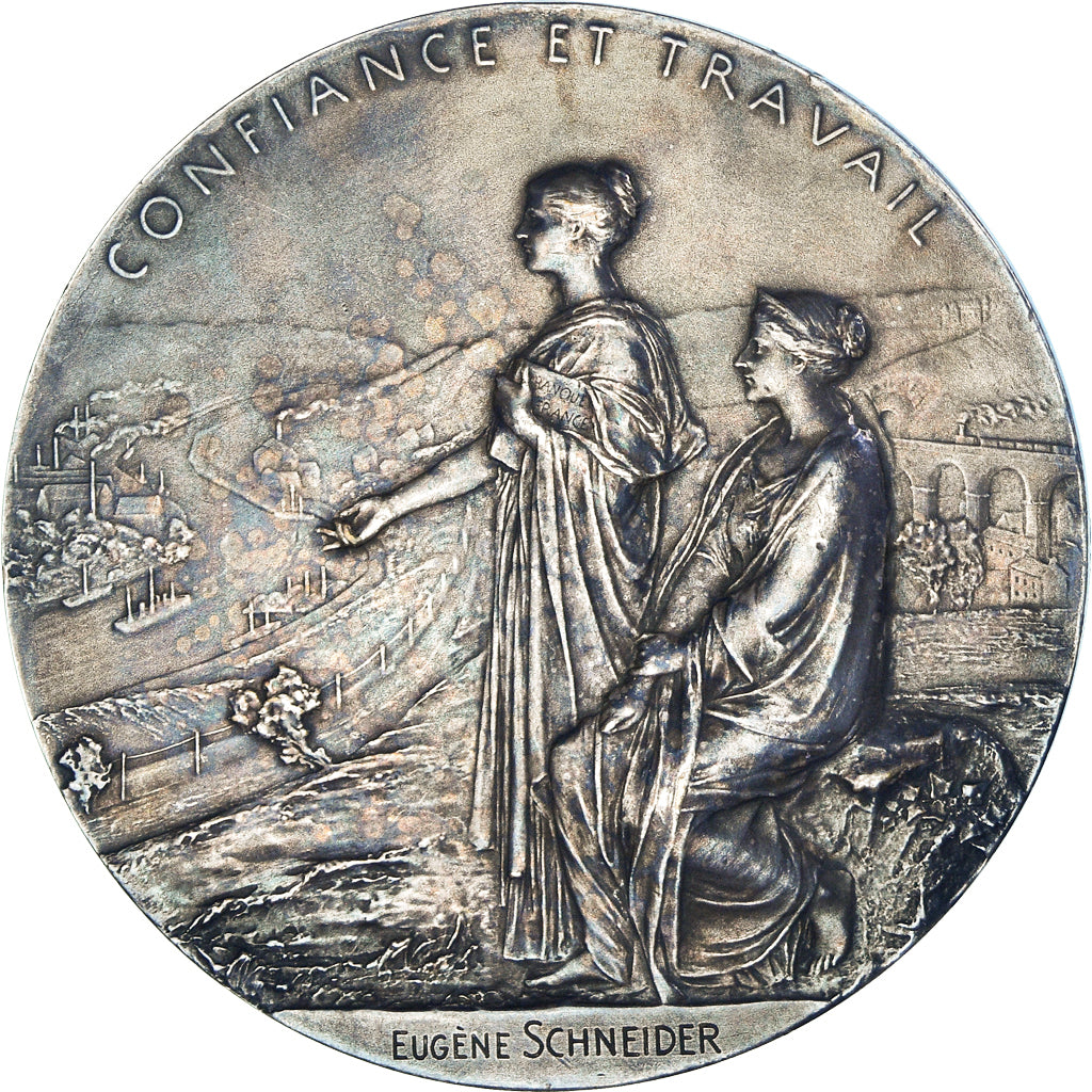Francia, medaglia, Centenaire de la Banque de France, 1900, O.Roty, BB+, Bronzo