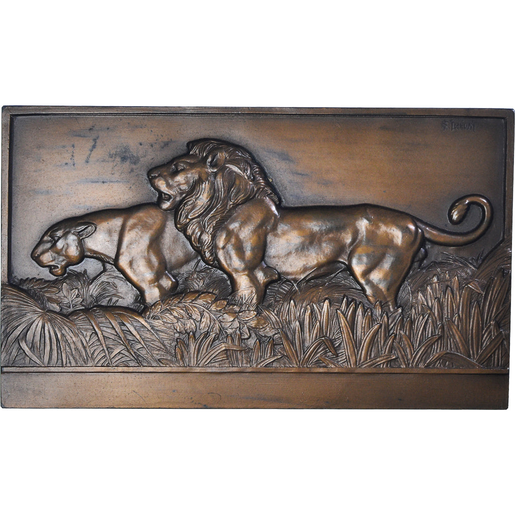 Frankreich, Medaille, Les Lions, Animalière, Thénot., UNZ, Bronze