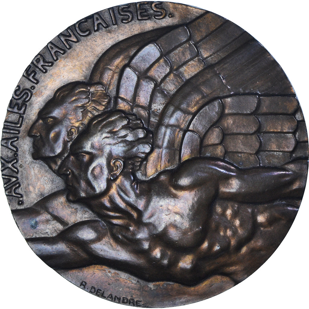 France, Medal, Aux Ailes Françaises, Aérospatiale, Aviation, 1974, Delandre